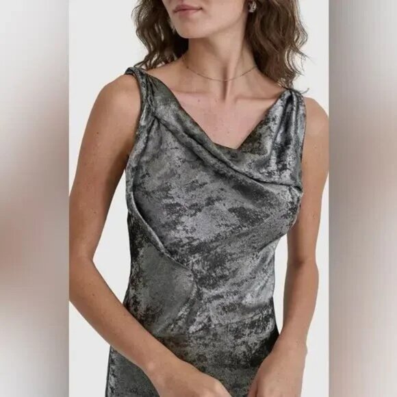NWT! DKNY Dress ONLY $69!RETAIL $149!Jacquard Sleeveless Abstract Jacquard Sz 12 - Picture 3 of 7